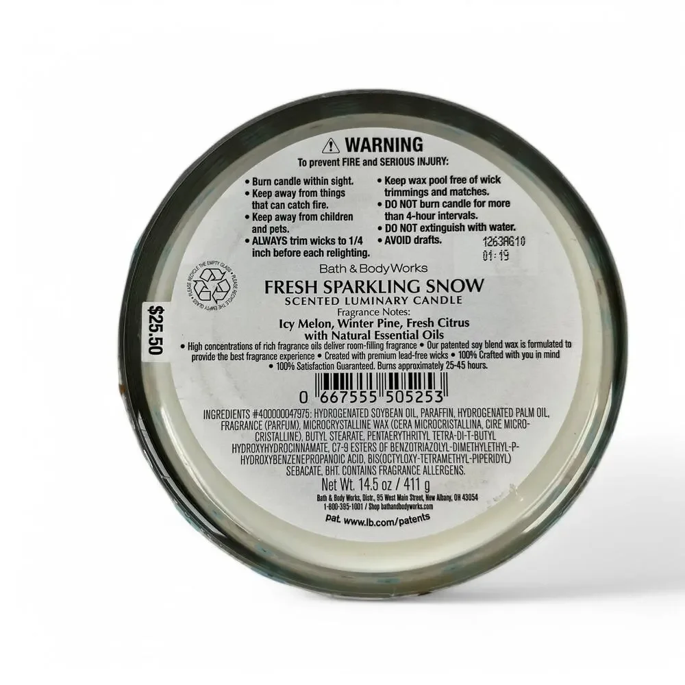 Fresh Sparkling Snow Jar Candle Bath & Body Works - Picture 3 of 3